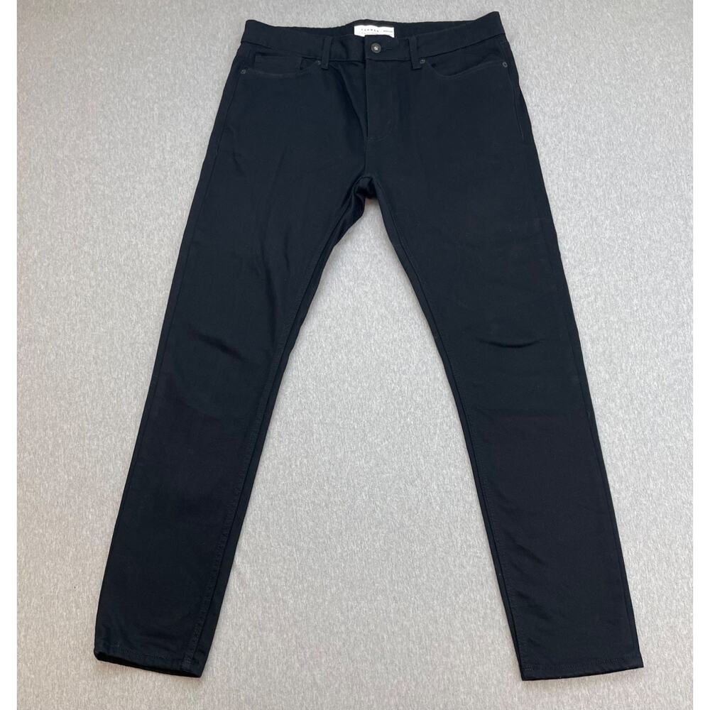 Topman Jeans Mens 34 x 32 Black Cotton Blend Stretch Skinny